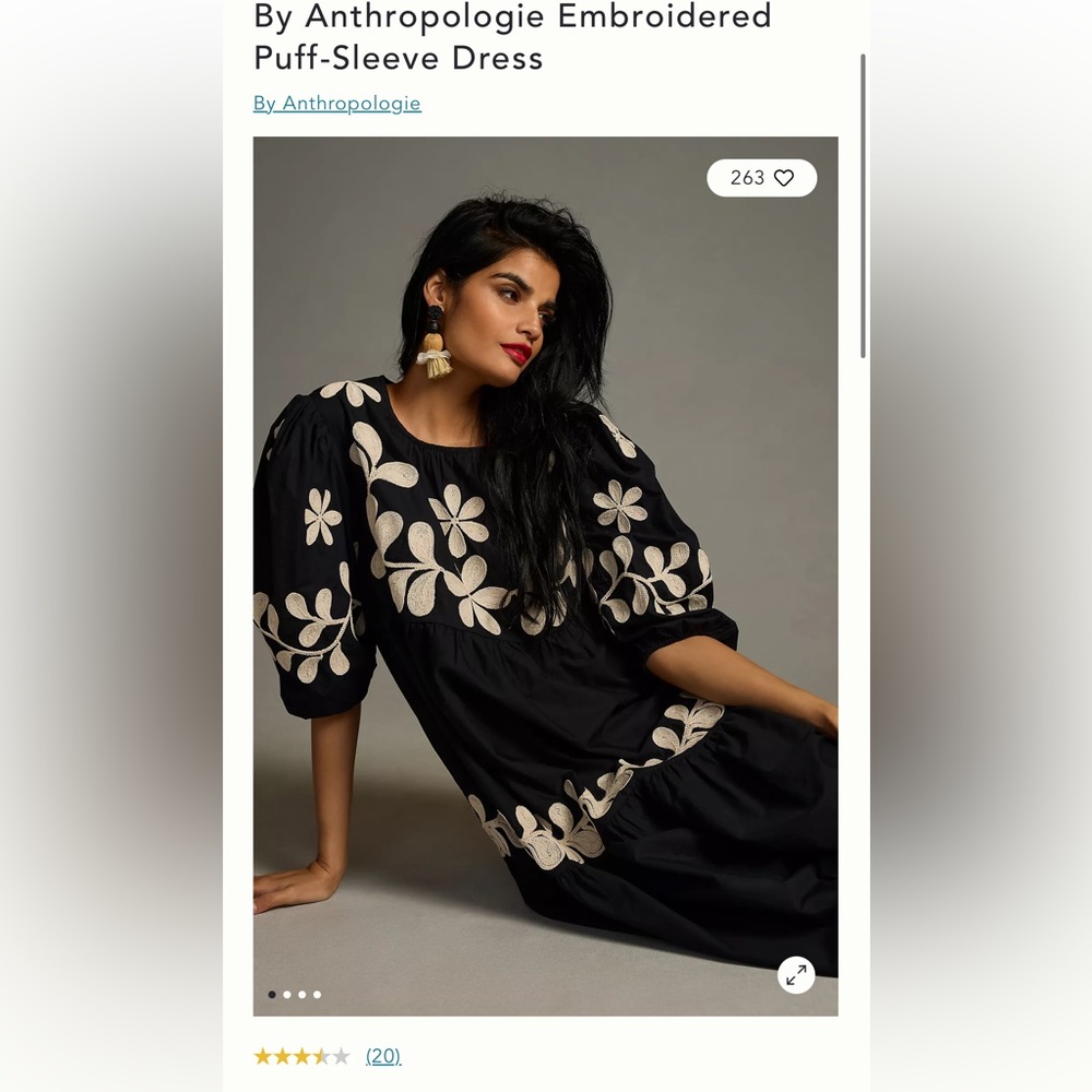 Anthropologie Puff Sleeve Maxi Dress NWT